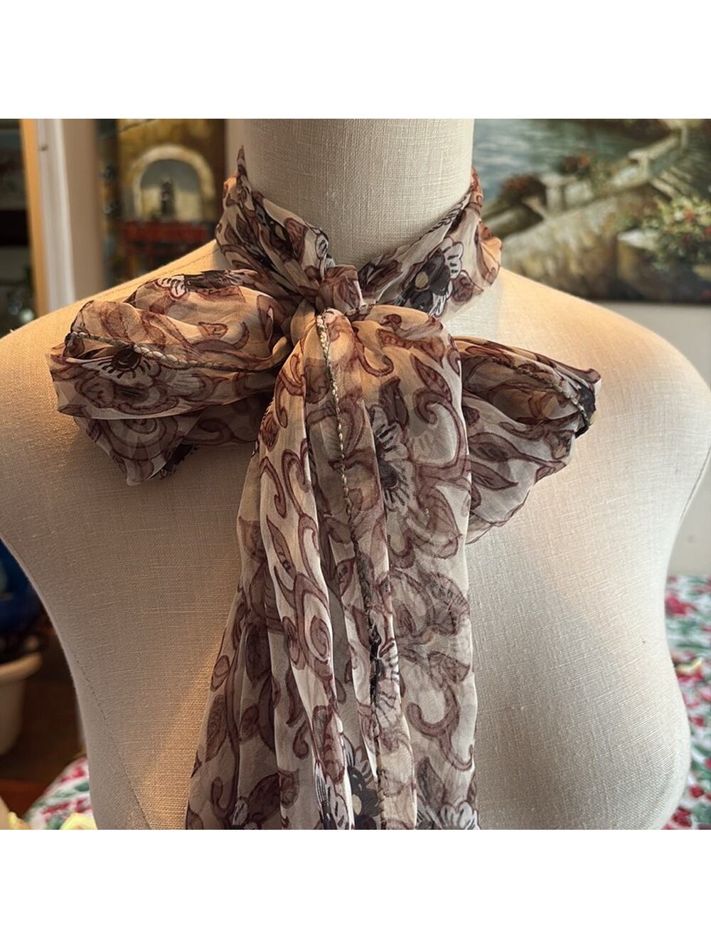 Putumayo vintage Floral Rayon print Scarf